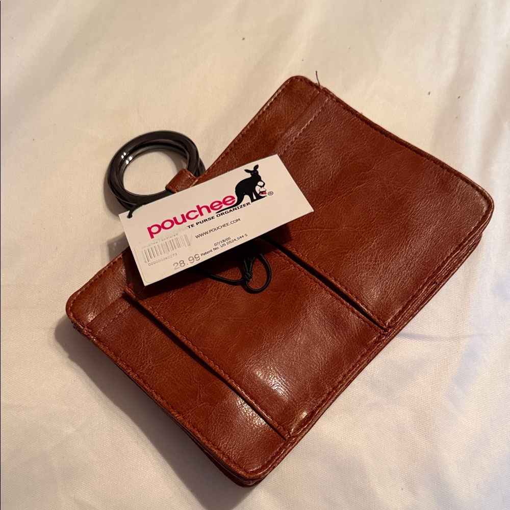 Pouchee Brown Leather Purse Organizer - Picture 3 of 3